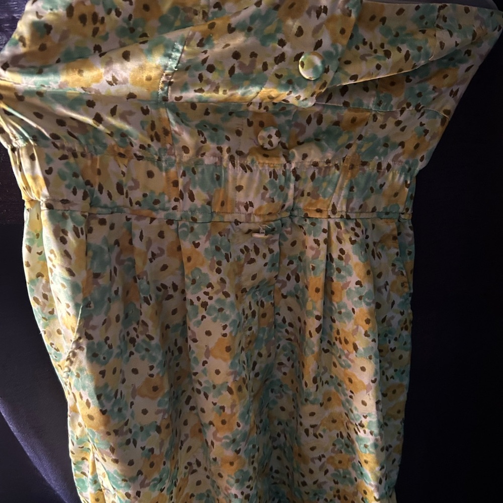 Charlotte Russe Strapless Dress - Yellow and Green Floral